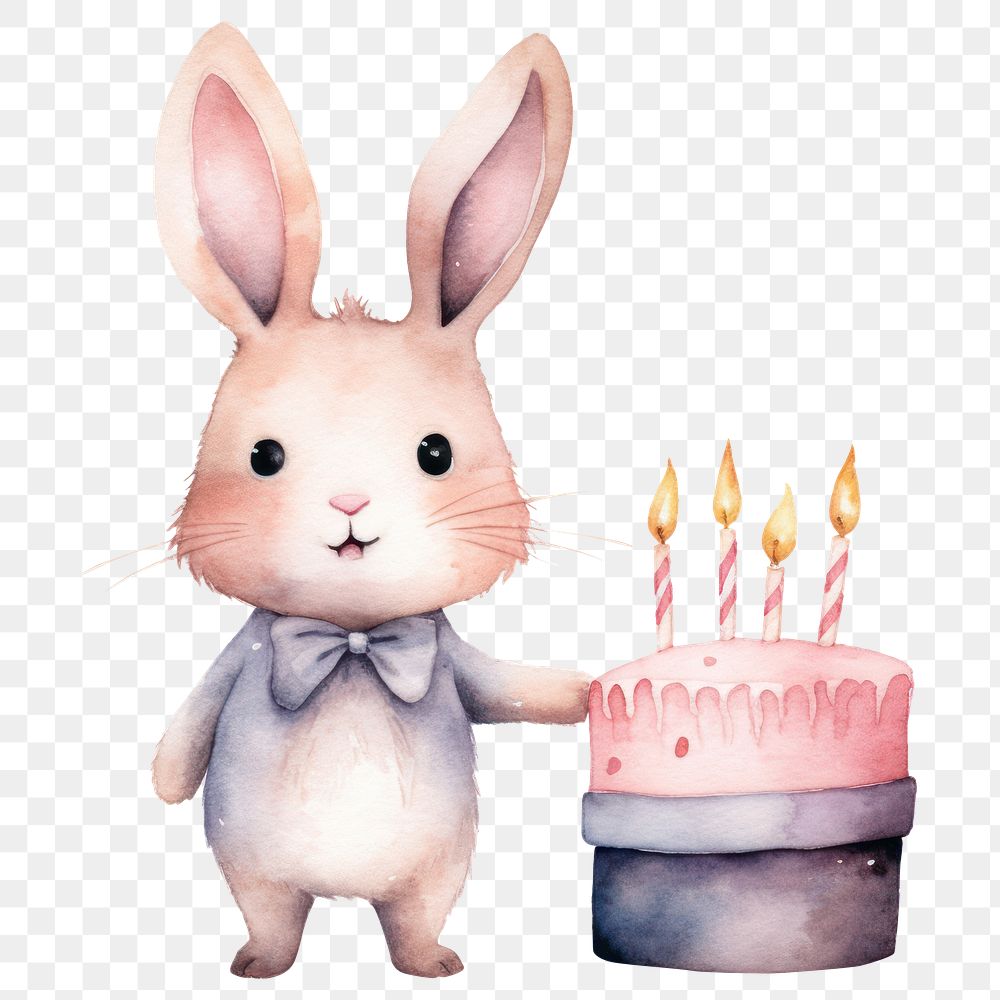 PNG Rabbit cake birthday dessert. AI generated Image by rawpixel.