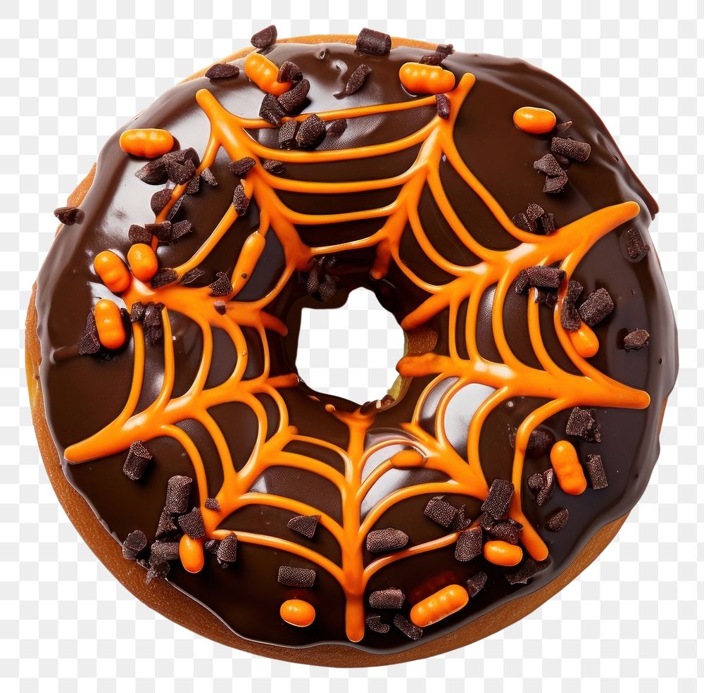 PNG Halloween donut dessert icing food. AI generated Image by rawpixel.