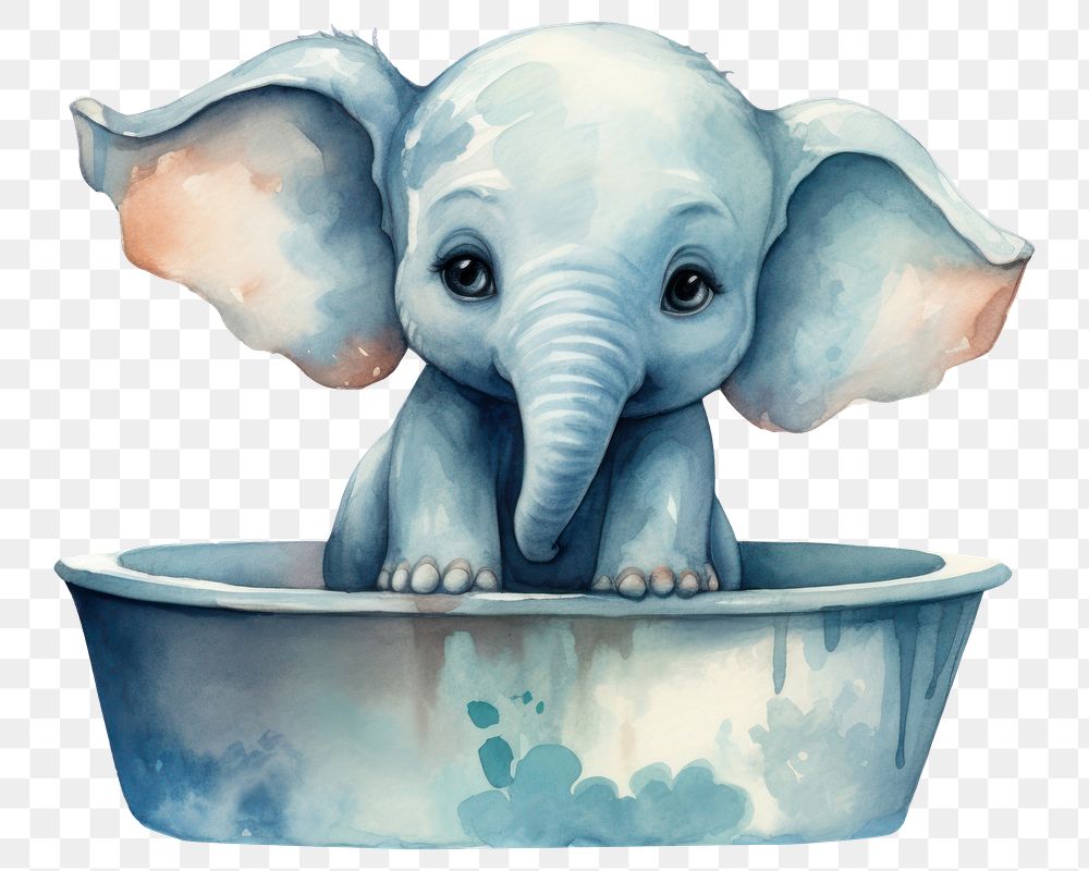 PNG Elephant animal mammal tub. AI generated Image by rawpixel.