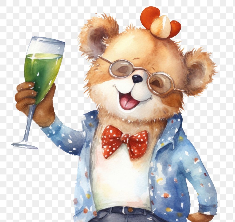 PNG Animal party drinking glasses celebration. AI generated Image by rawpixel.