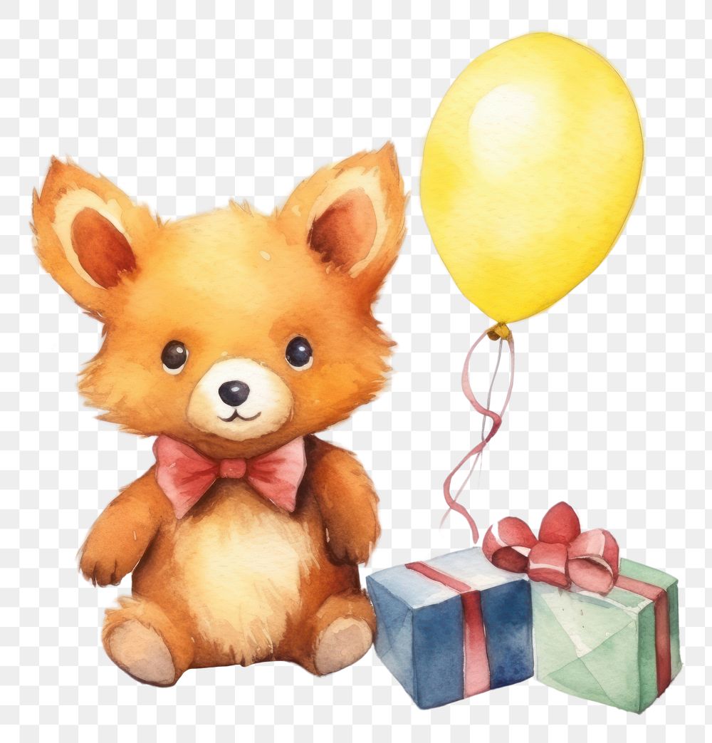 PNG Fox birthday balloon toy. 