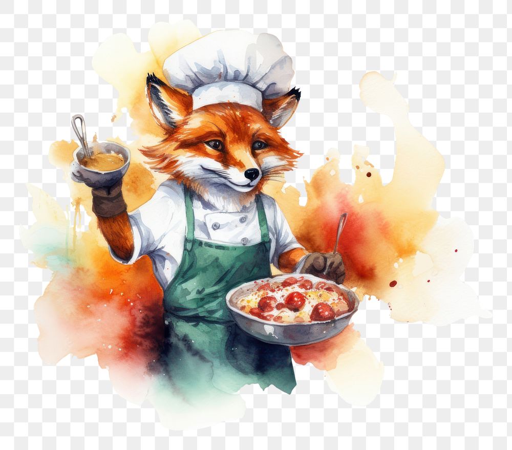 PNG Fox selling pasta food advertisement creativity. AI generated Image by rawpixel.