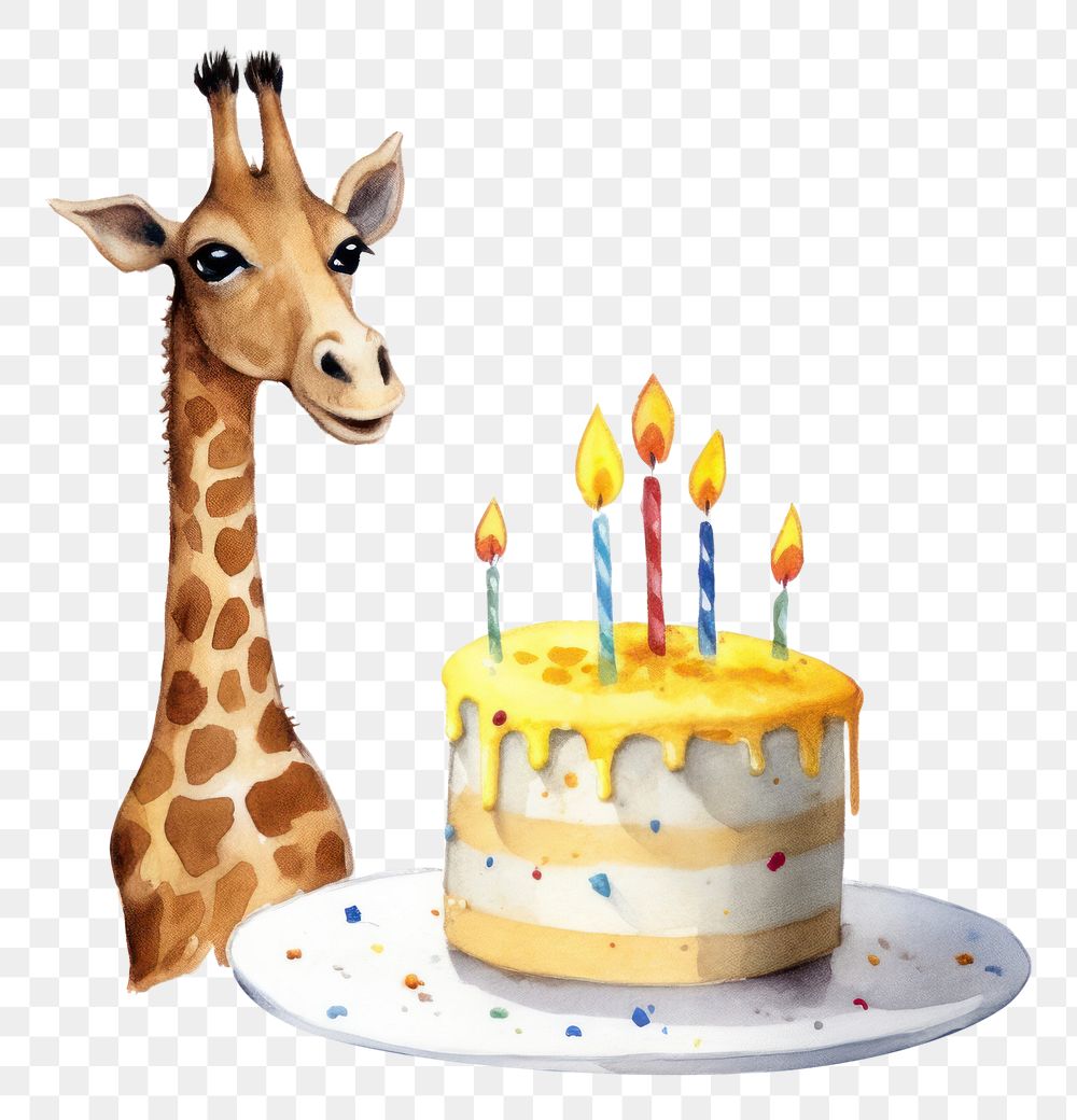 PNG Giraffe cake birthday dessert. AI generated Image by rawpixel.