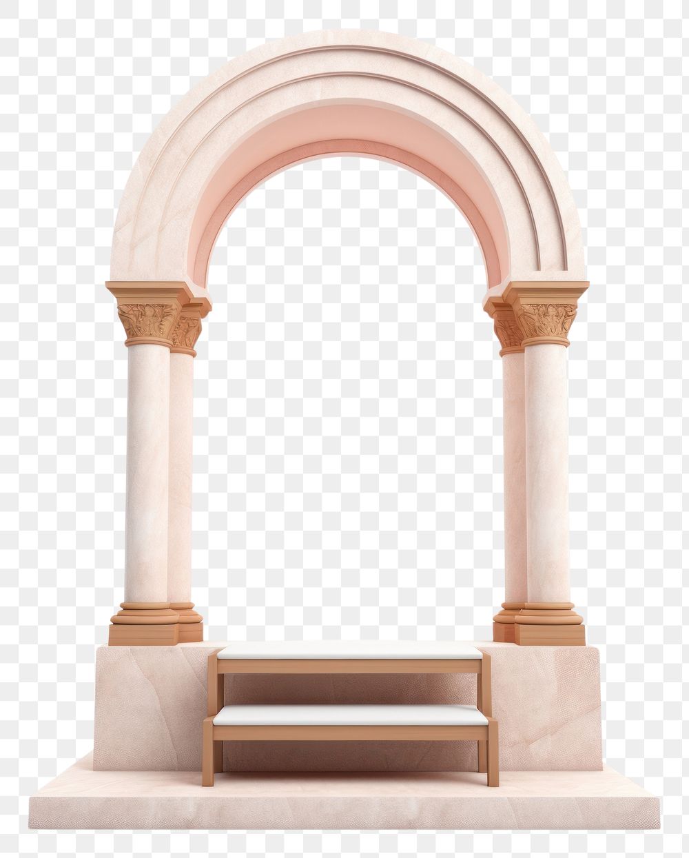 PNG Arch product display narrowand tall podium architecture white background sculpture. AI generated Image by rawpixel.