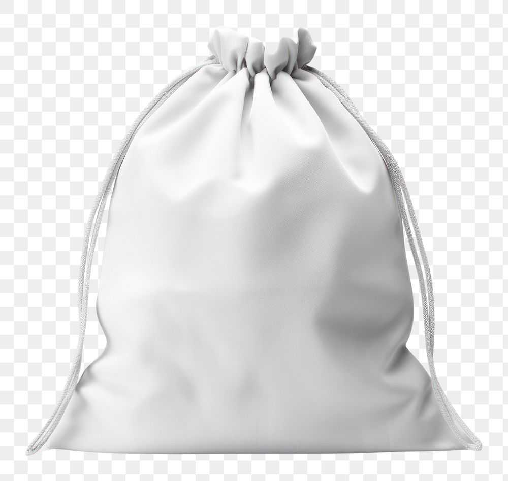 PNG Drawstrings bag white white background monochrome. AI generated Image by rawpixel.