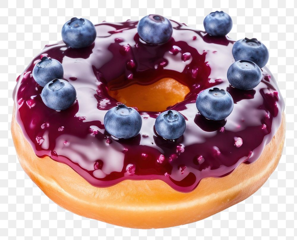 PNG  Donut blueberry dessert fruit. AI generated Image by rawpixel.