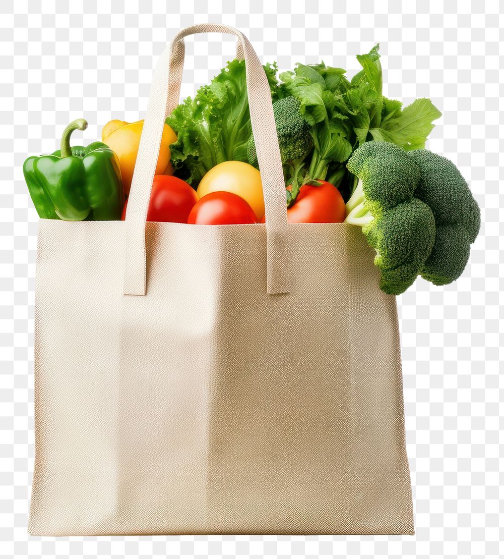 PNG Cloth bag grocery vegetable handbag plant. AI generated Image by rawpixel.