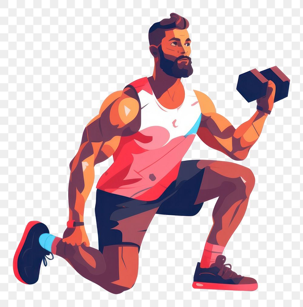 PNG Dumbbell exercise athlete sports. AI generated Image by rawpixel.