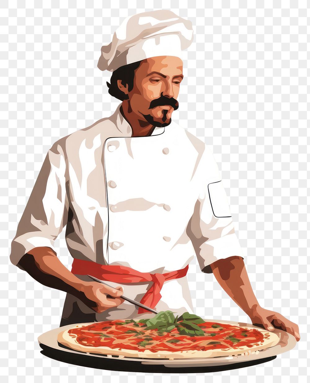 PNG Chef make a pizza adult food restaurant. AI generated Image by rawpixel.