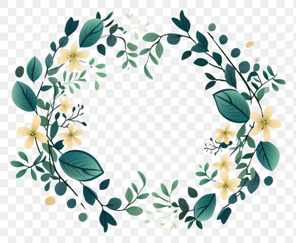 PNG Pattern flower wreath plant. AI generated Image by rawpixel.