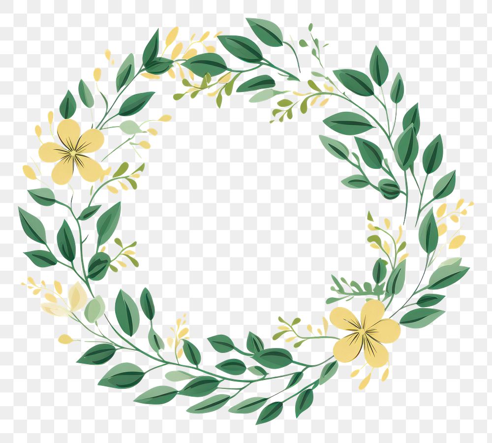 PNG Pattern wreath plant leaf. 