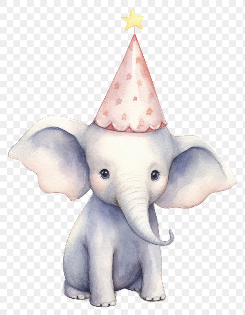 PNG Cute elephant character wearing a party hat animal mammal representation. 