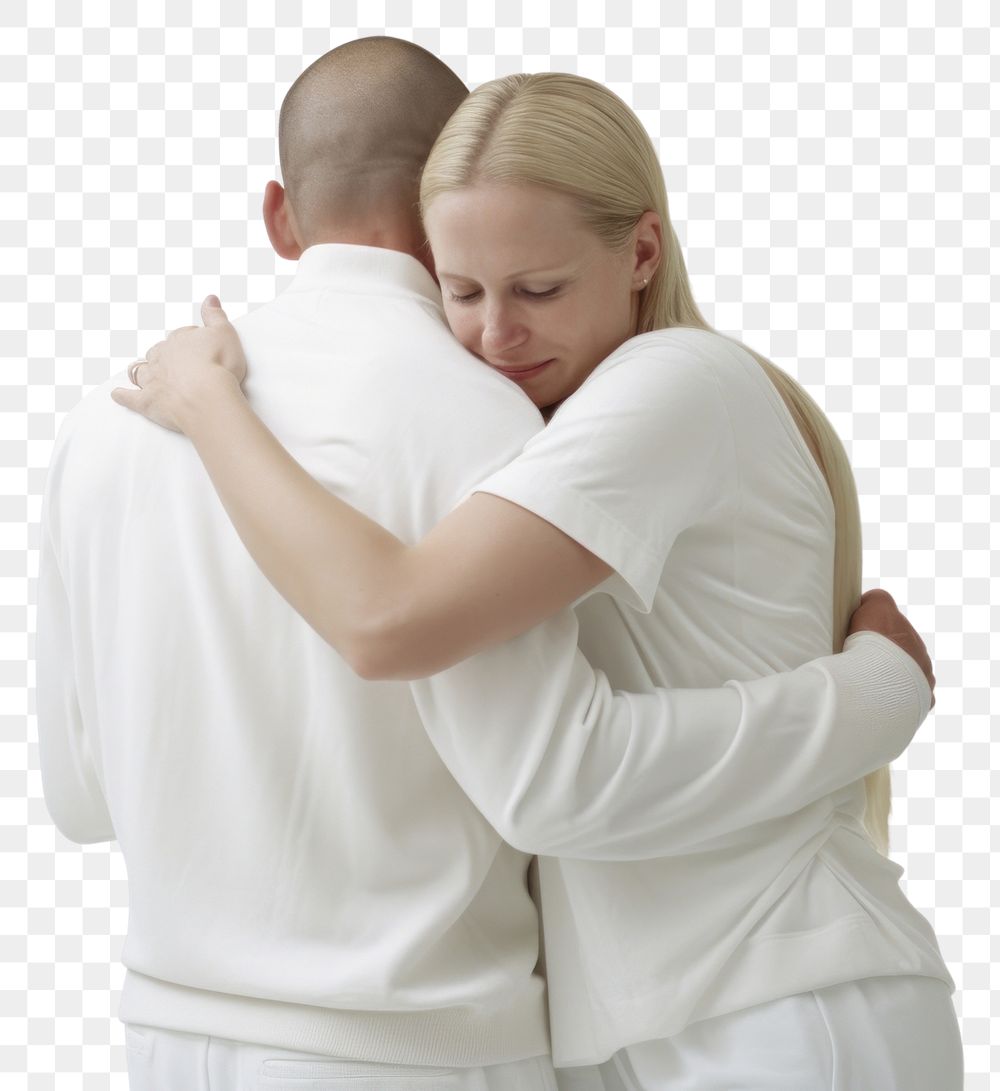 PNG  Hugging portrait adult white. AI generated Image by rawpixel.