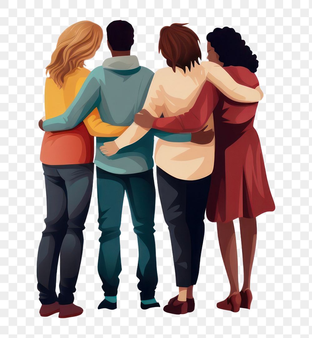 PNG  Hugging people adult white background. AI generated Image by rawpixel.