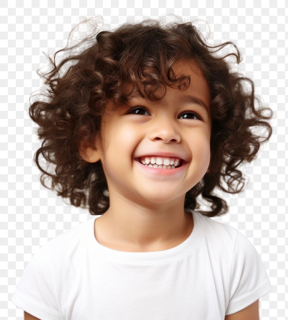 PNG Portrait child hairstyle smile. AI generated Image by rawpixel.