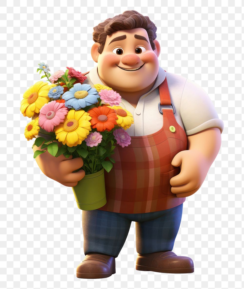 PNG Florist figurine cartoon flower. 