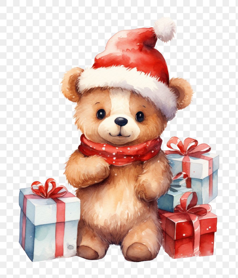 PNG Bear christmas cute toy. AI generated Image by rawpixel.