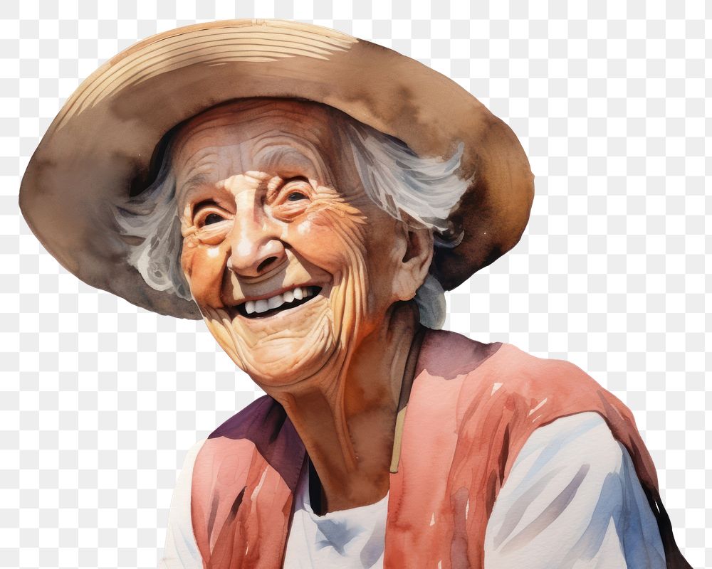 PNG Senior woman portrait laughing adult. AI generated Image by rawpixel.
