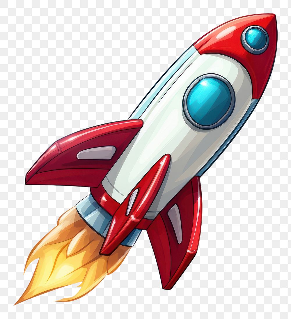 PNG  Rocket aircraft vehicle white background. AI generated Image by rawpixel.