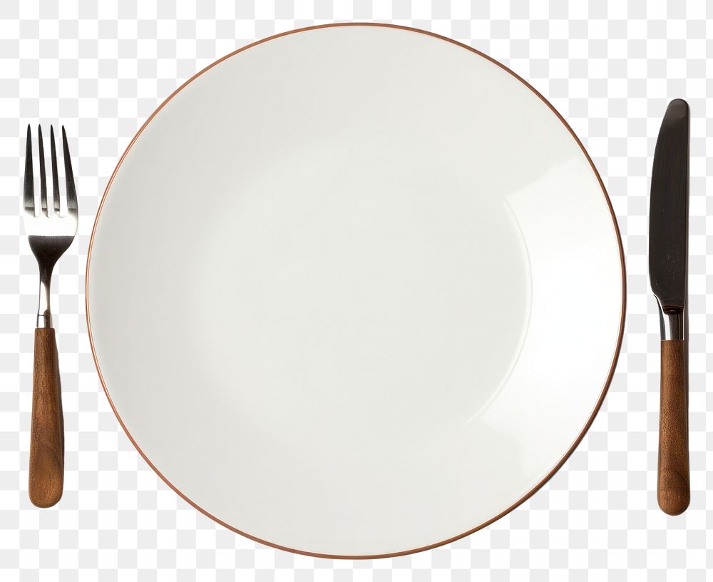 PNG Plate fork porcelain knife. 