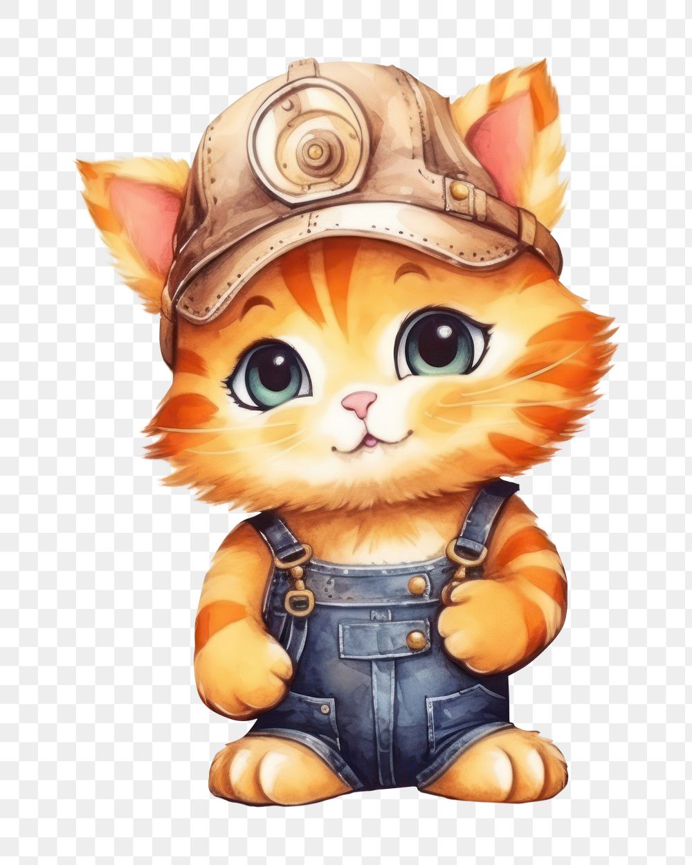 PNG Mechanical engineering orange cat cartoon cute. AI generated Image by rawpixel.