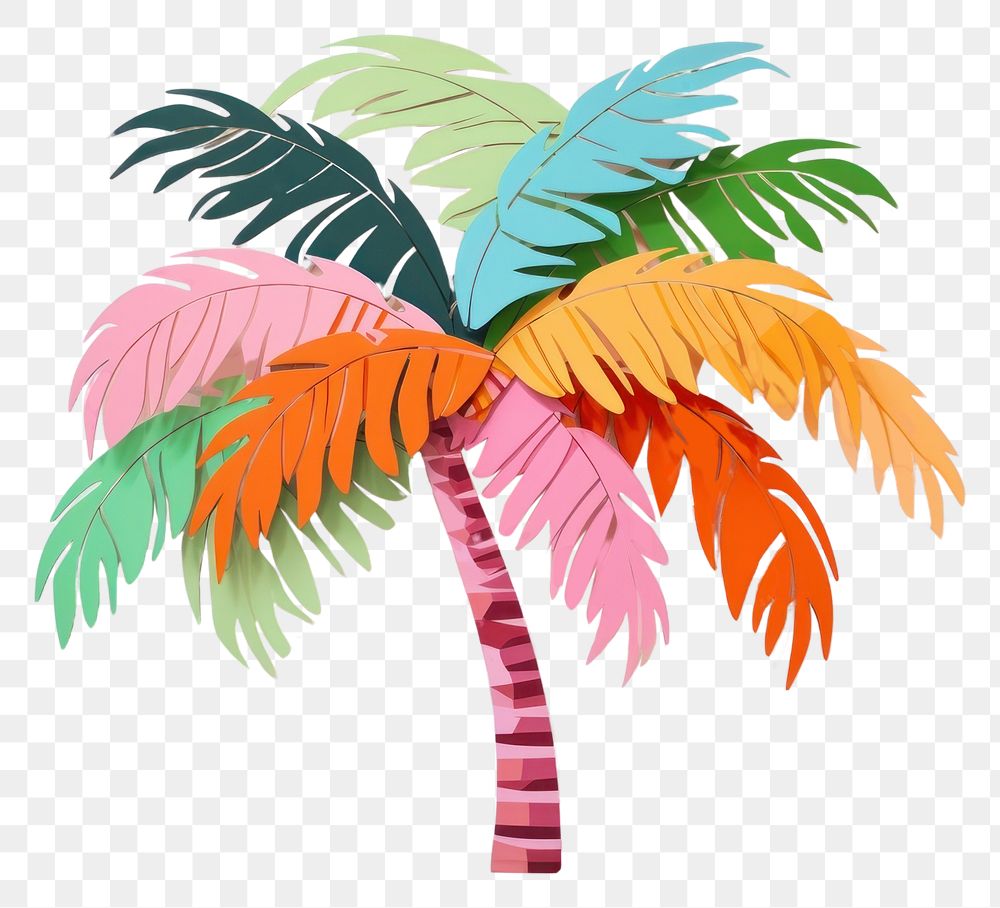 PNG Palm tree art plant leaf. AI generated Image by rawpixel.