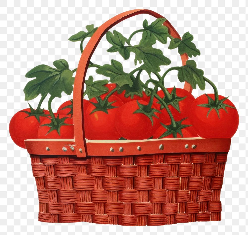 PNG Tomato basket plant food art. 