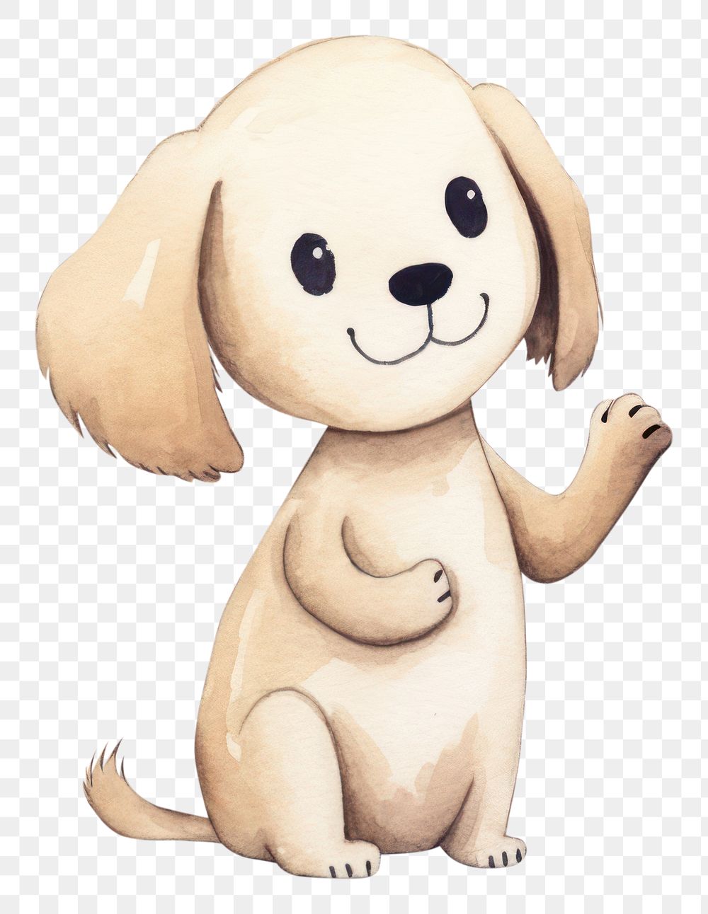 PNG Cute dog holding plant cartoon drawing mammal. AI generated Image by rawpixel.