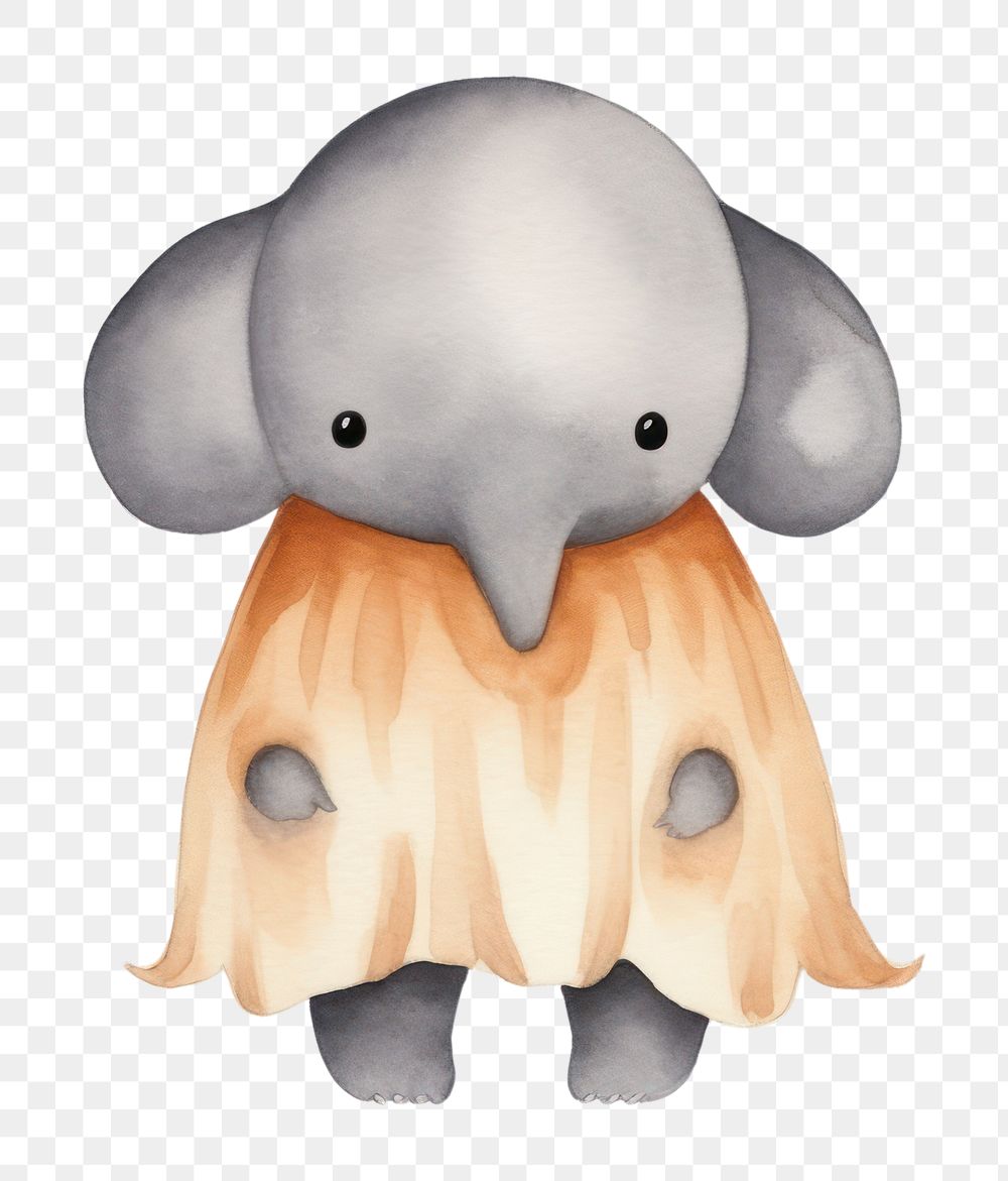 PNG Cute elephants wearing ghost custume animal cartoon mammal. 