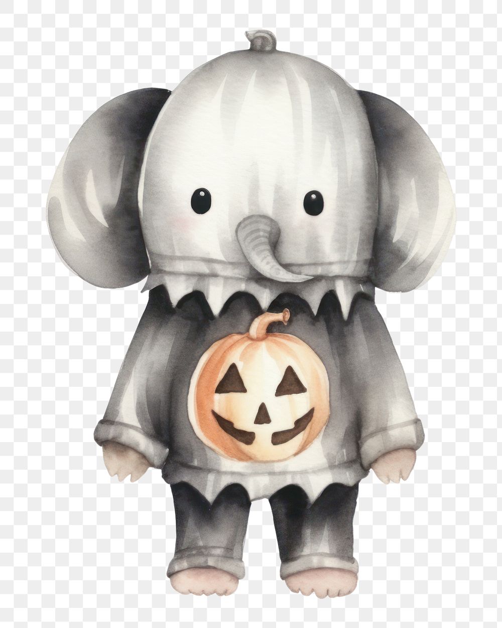 PNG Cute elephants wearing skeleton custume cartoon mammal animal. 