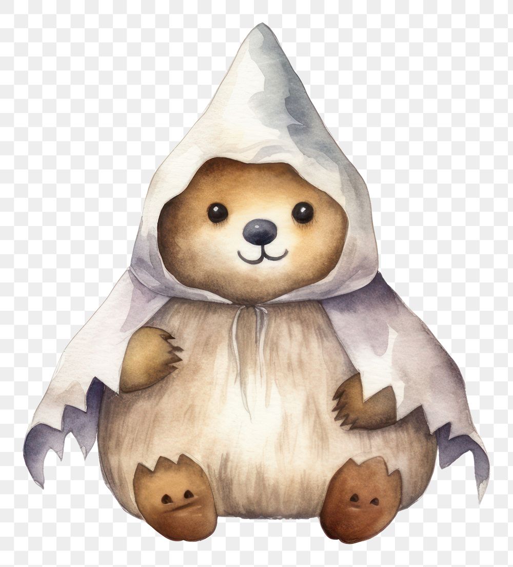 PNG Cute sloth wearing ghost custume cartoon toy  