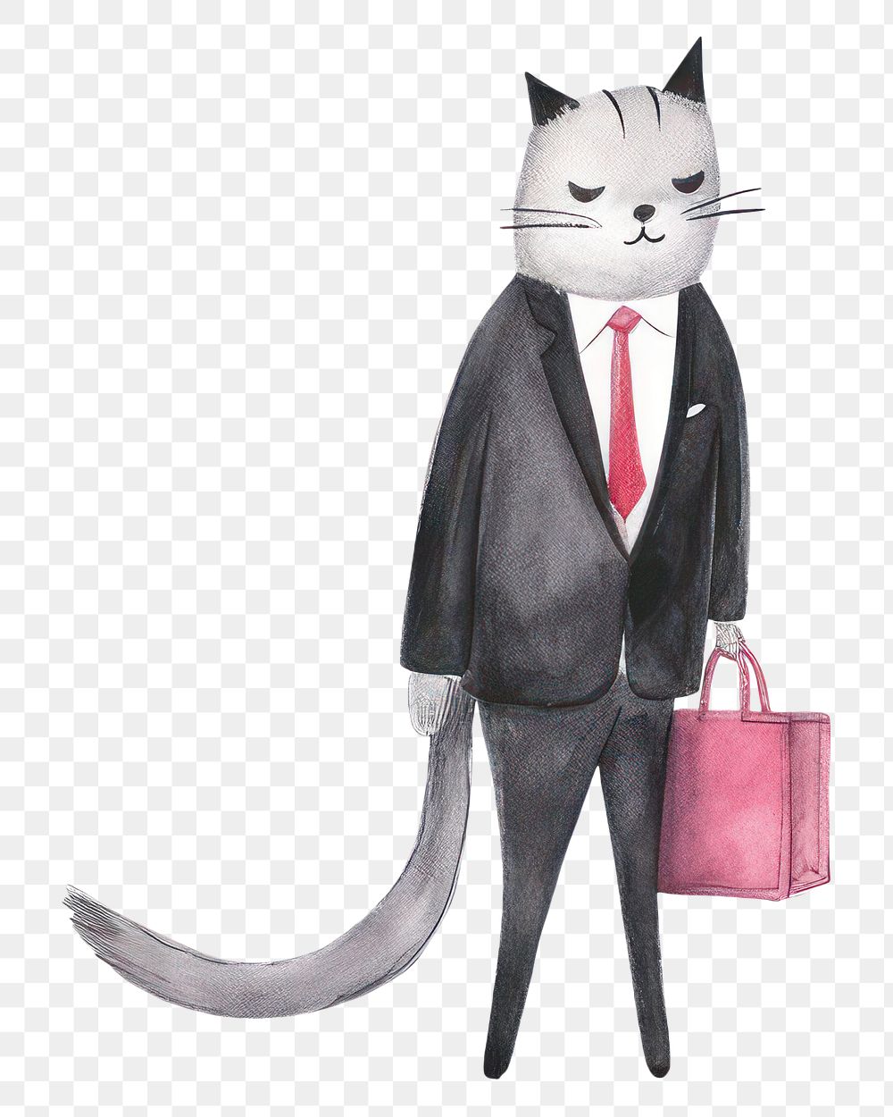 PNG Business cat animal cartoon mammal. AI generated Image by rawpixel.