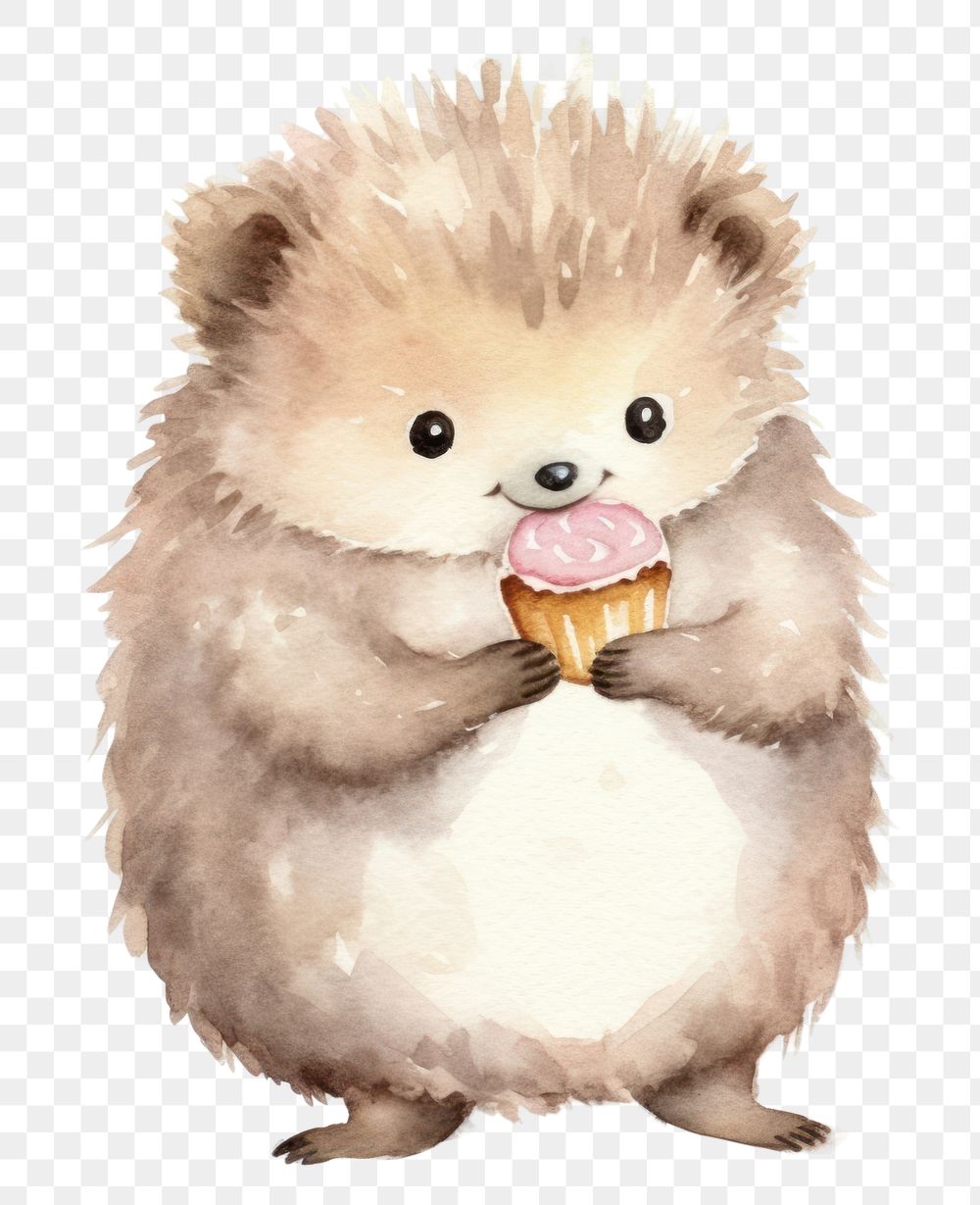 PNG Hedgehog eating dessert hedgehog cartoon mammal. 