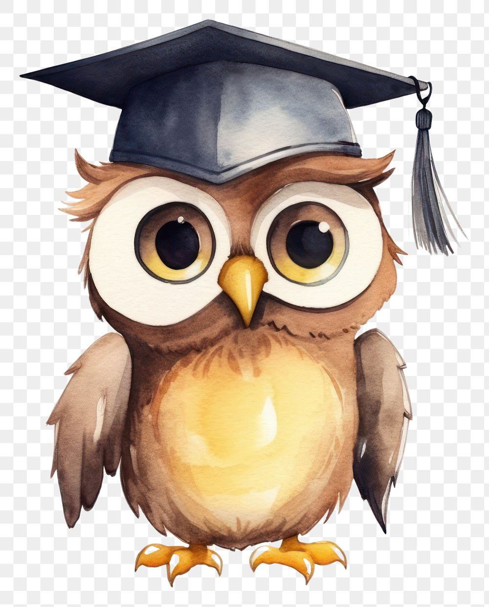 PNG Owl student graduation cartoon animal. 