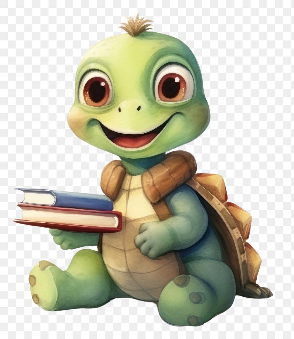 PNG Turtle student cartoon animal cute. AI generated Image by rawpixel.
