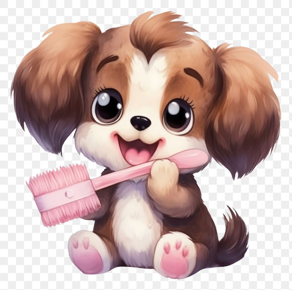 PNG Dog cartoon animal brush. AI generated Image by rawpixel.