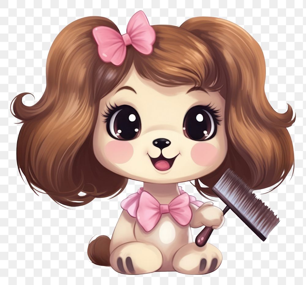 PNG Dog cartoon doll cute. AI generated Image by rawpixel.