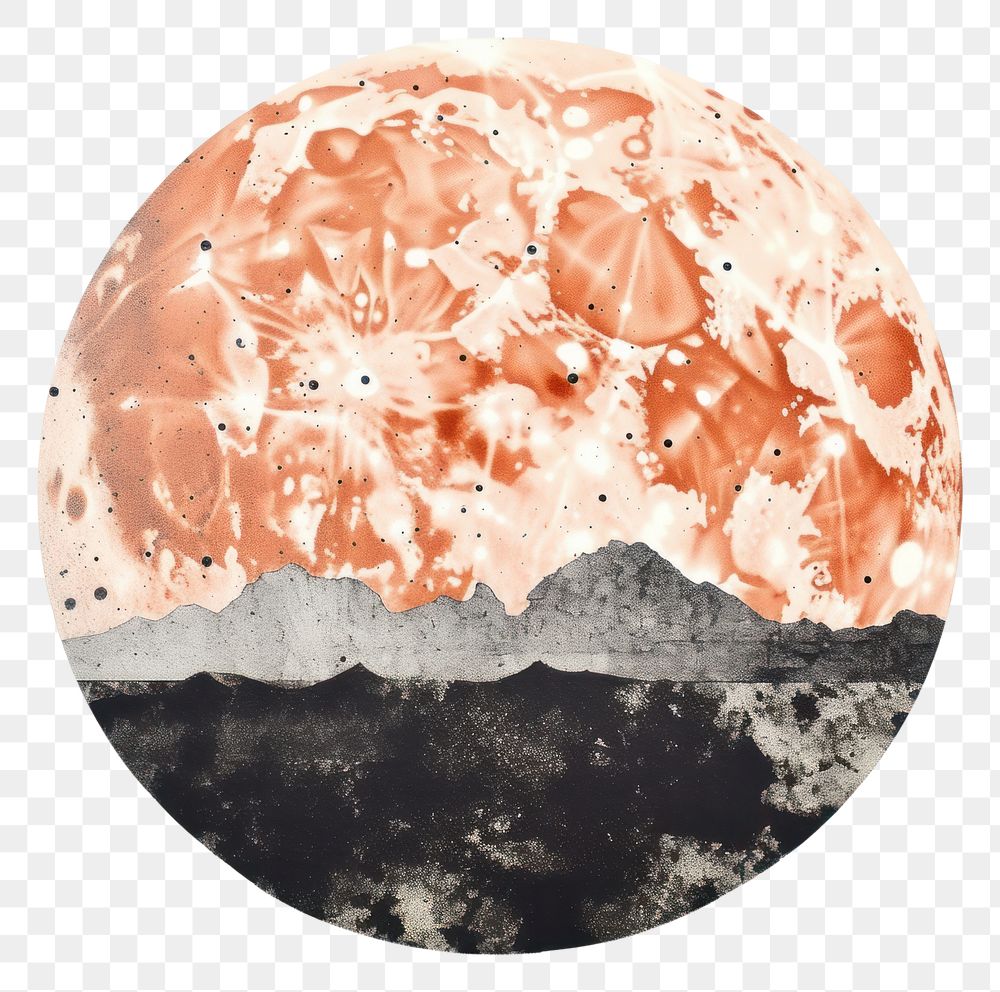 PNG Moon painting space art. AI generated Image by rawpixel.