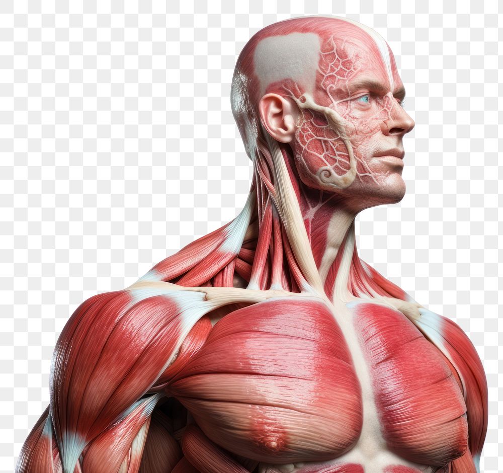 PNG Muscles torso adult human. 