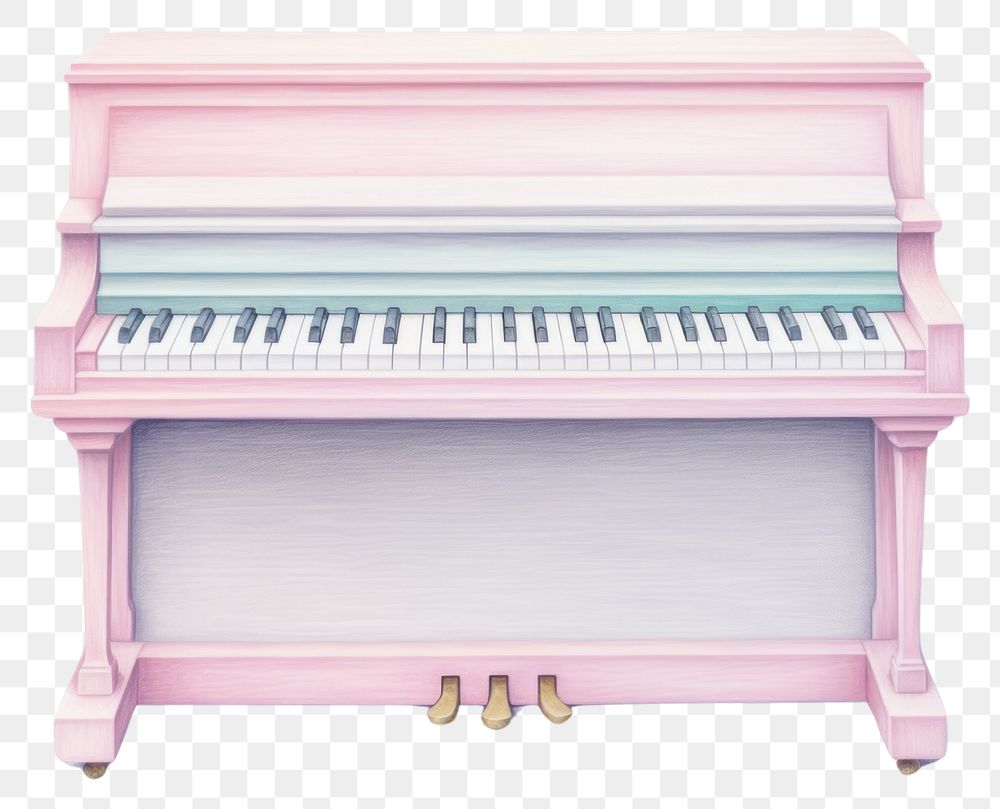 PNG  Piano keyboard white background harpsichord. AI generated Image by rawpixel.