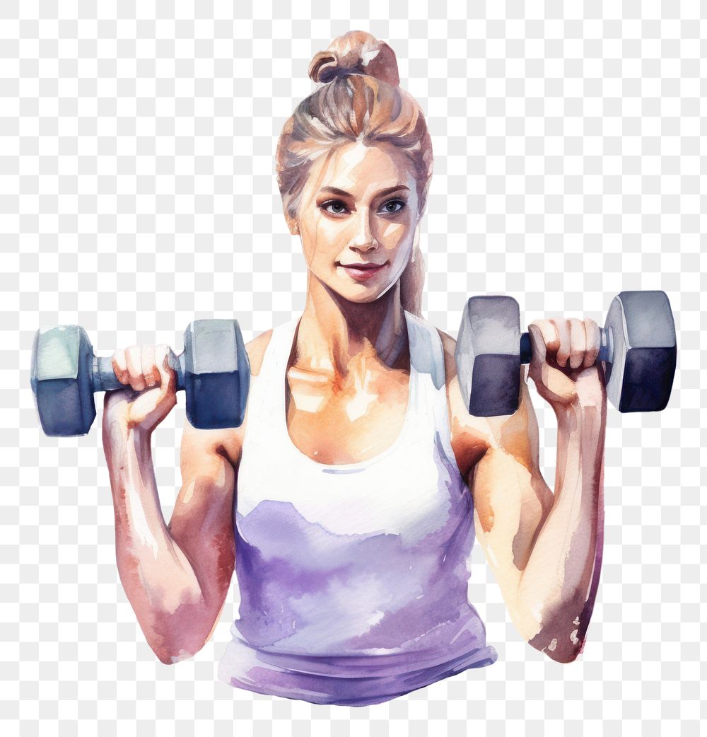 Active strong young woman lifting a dumbbell transparent png, premium  image by rawpixel.com / Teddy Rawpixel