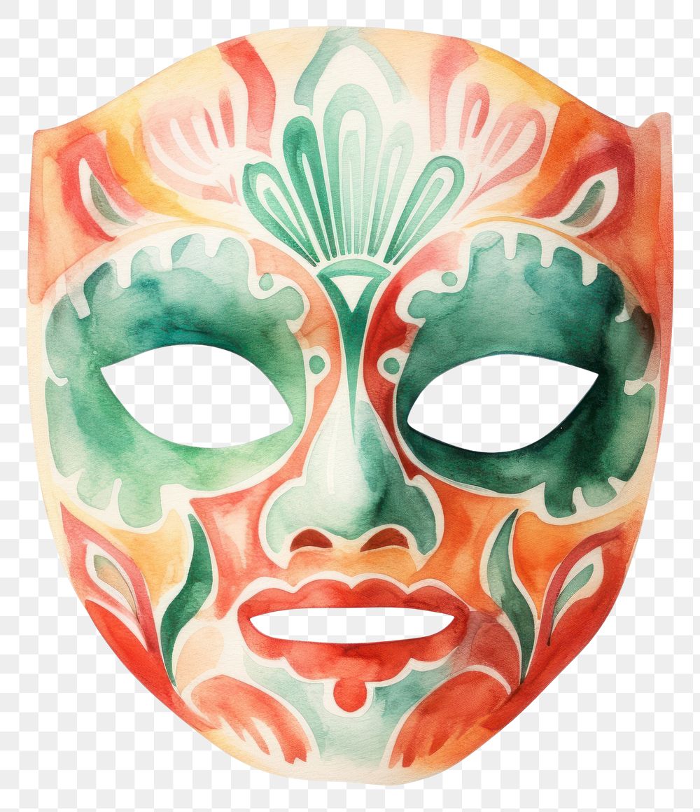 PNG  Mexico mask white background representation celebration. AI generated Image by rawpixel.