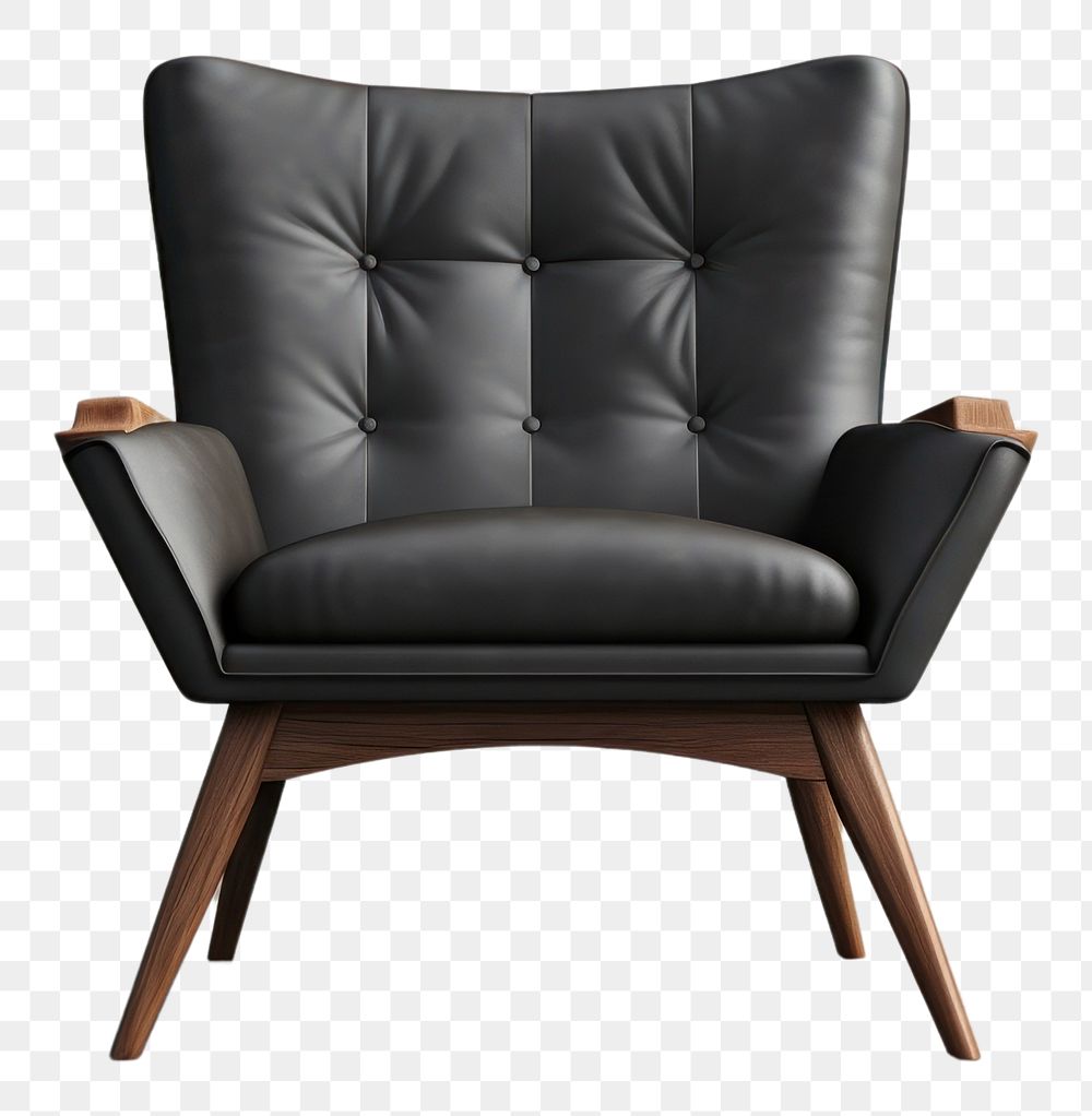 PNG Minimal black armchair furniture architecture comfortable. 