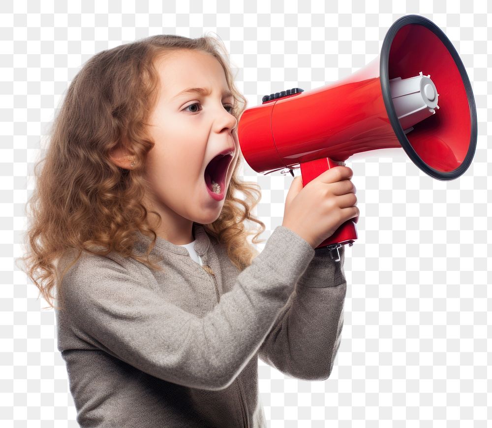 PNG  Child shouting girl white background. AI generated Image by rawpixel.