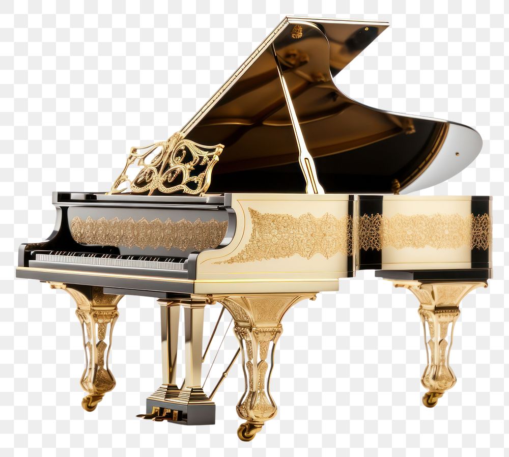 PNG  Luxury piano keyboard white background harpsichord. AI generated Image by rawpixel.