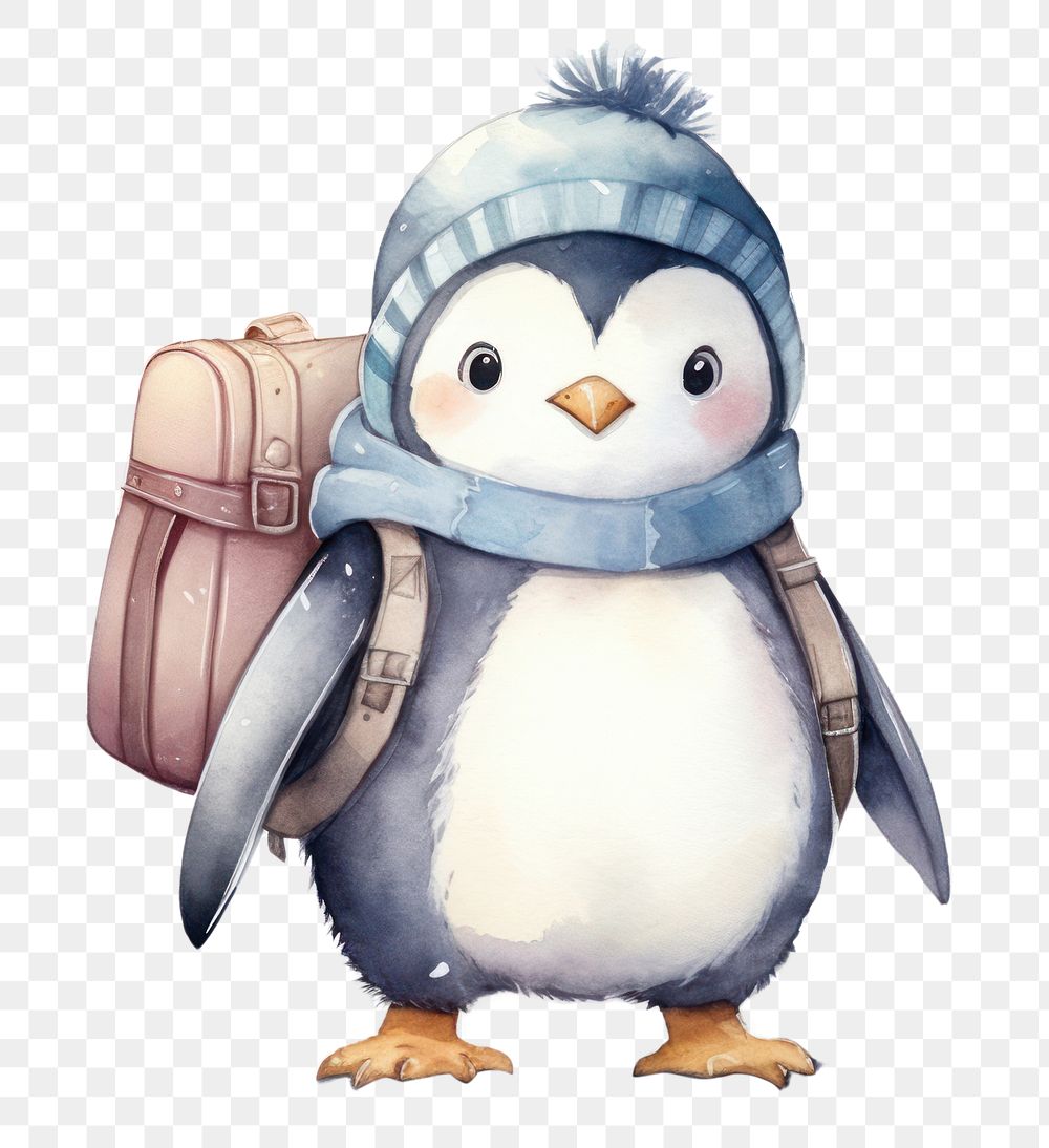 PNG Baby Penguin carrying a school bag penguin animal bird. AI generated Image by rawpixel.