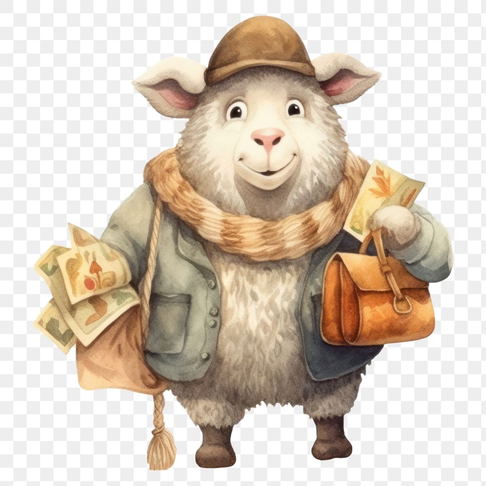 PNG Postman sheep animal mammal money. AI generated Image by rawpixel.