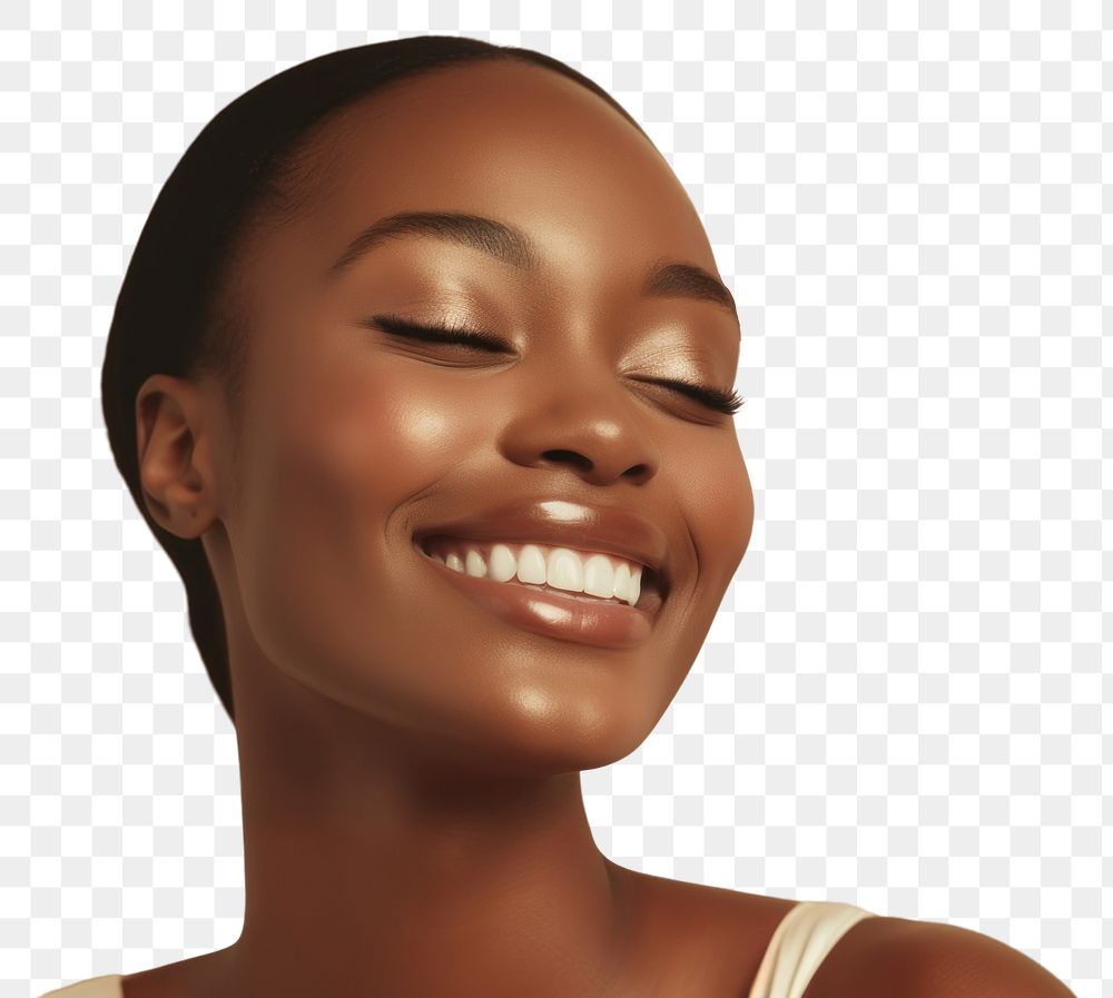 PNG Black woman smile laughing adult. 