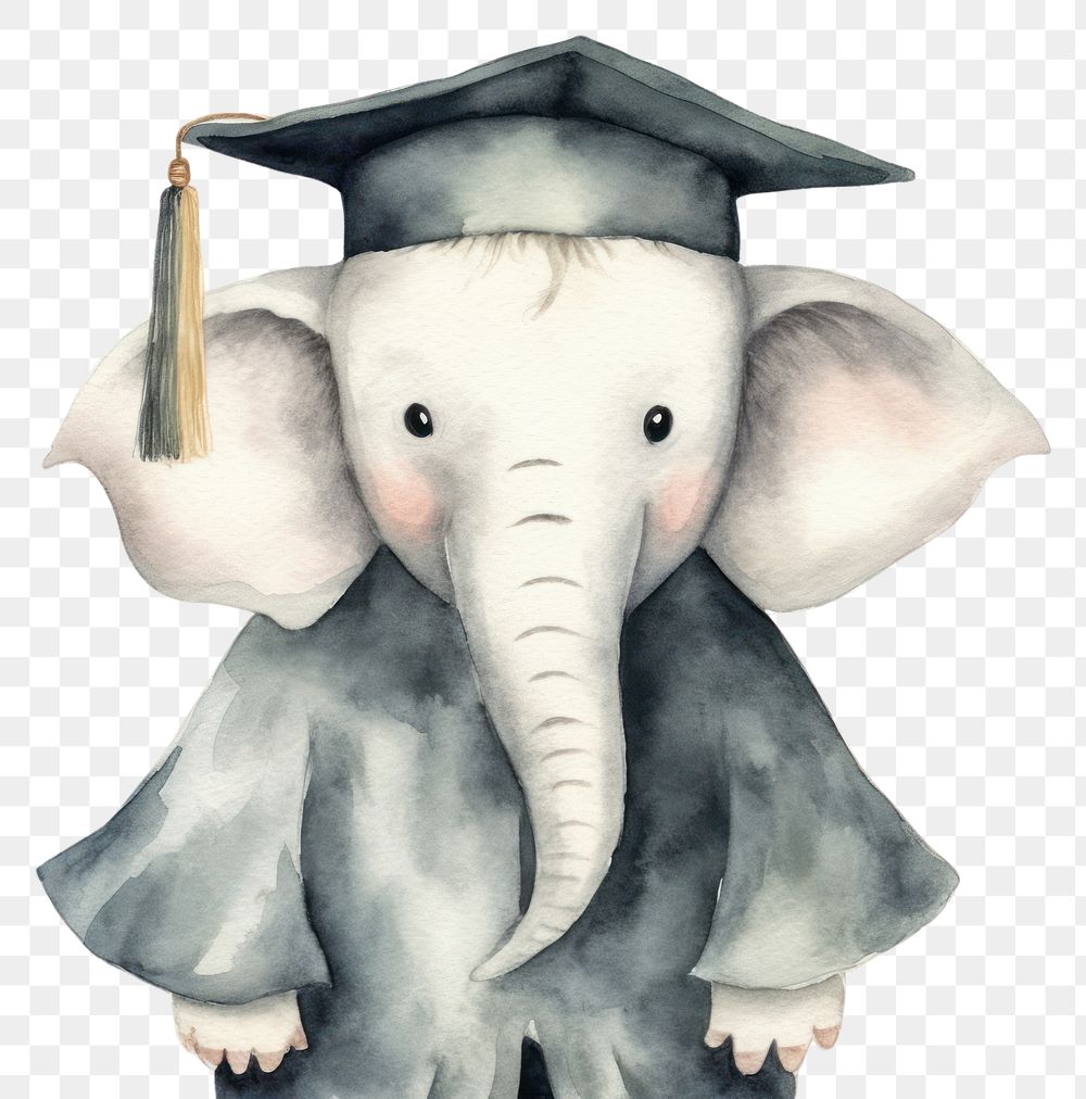 PNG Elephat teacher animal graduation wildlife. AI generated Image by rawpixel.