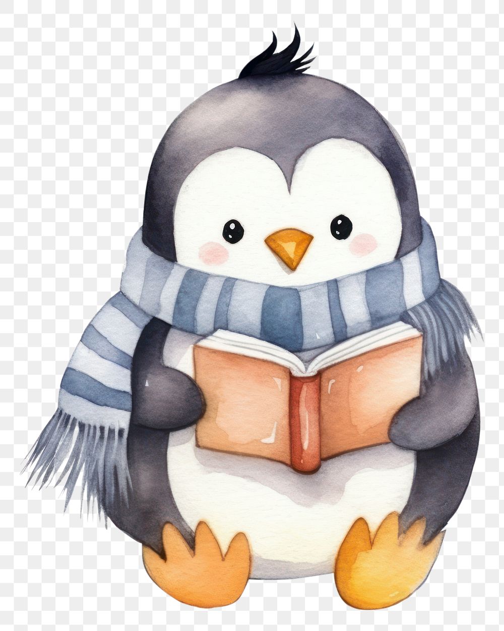 PNG Penguin read a book penguin cartoon animal. 